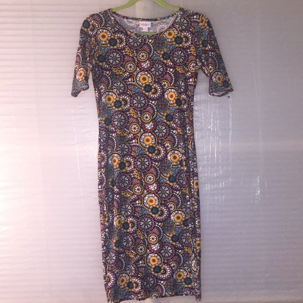 LuLaRoe Julia Bodycon Kaleidoscope Dress XS